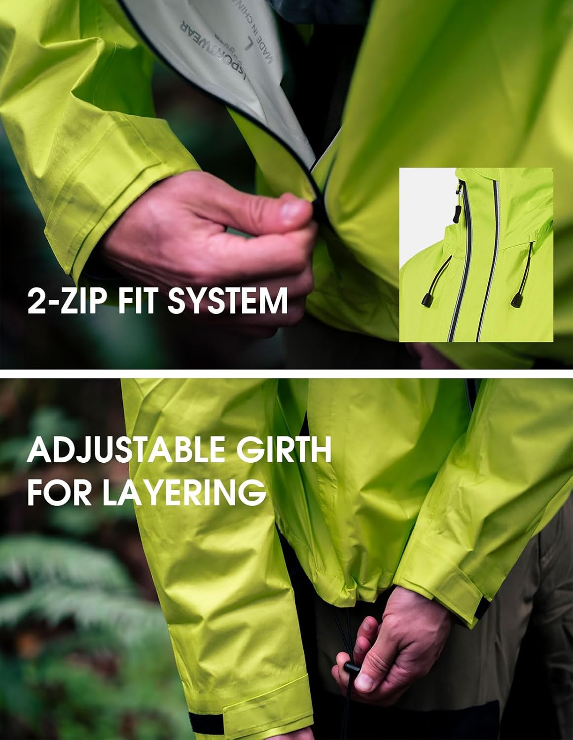 fit space Men's Ultralight Waterproof 3L Rain Jacket Packable Travel Raincoat Windproof Lightweight Hiking Skiing Shell Hood - Image 6