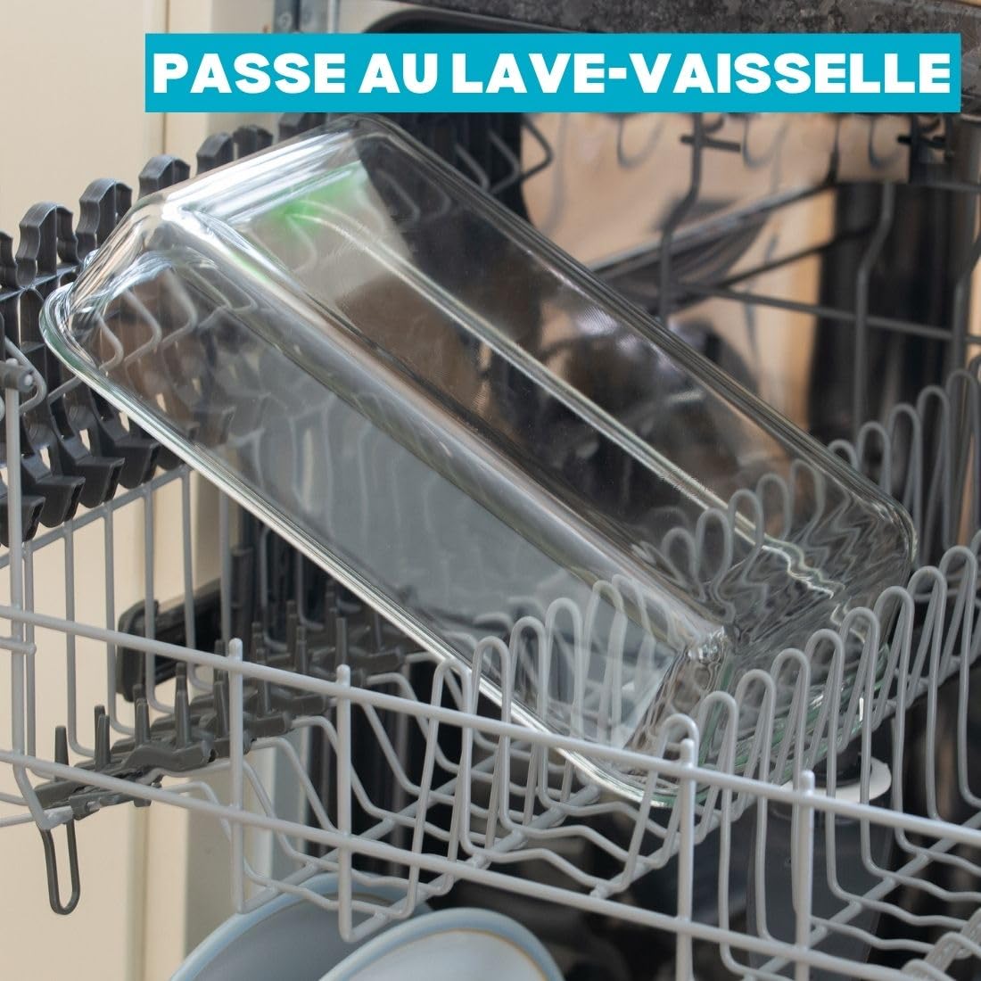 Igluu Meal Prep Plat à lasagnes en Verre (Lot de 1) – Couvercle hermétique à fermeture à pression et Sans BPA – Compatible micro-ondes, four, congélateur et lave-vaisselle – 2,2 L – Verre Borosilicate