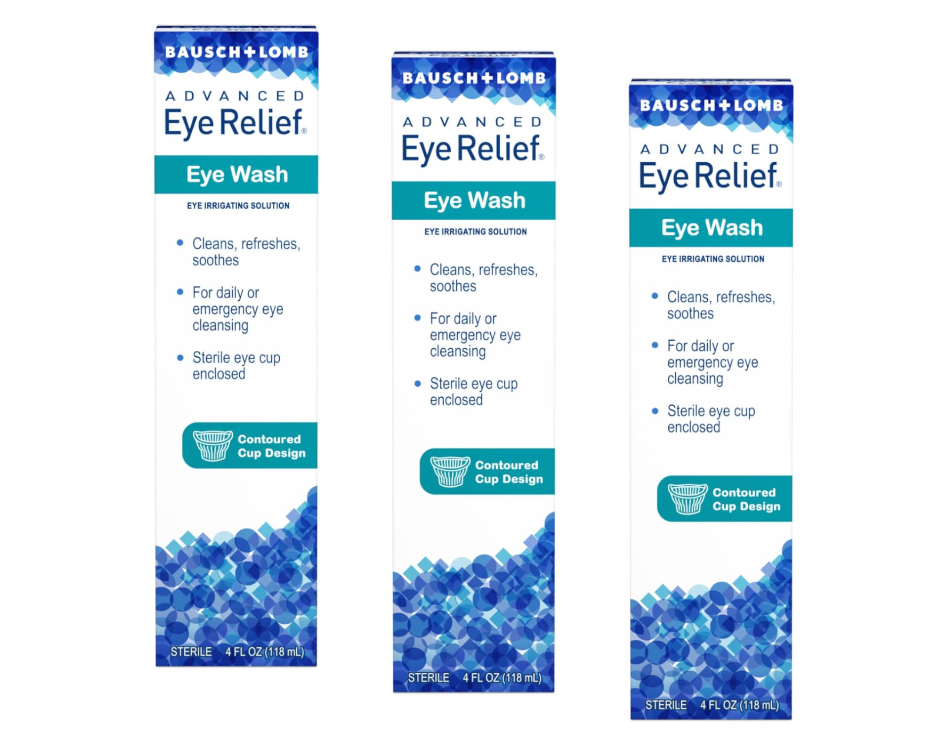 Bausch + Lomb & Advanced Eye Relief Eye Wash, 4 Fl Oz, Pack of 3