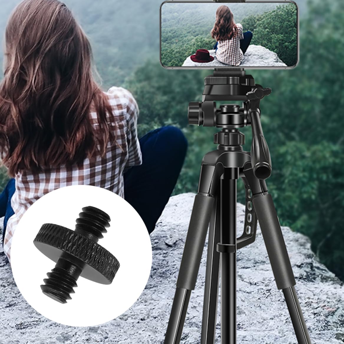 Peosaard 1/4 Male to M8 Threaded Camera Screw Adapter Convertor,Camera Tripod Screw Convert Adapter Converter Mount for Camera Cage Rig/Tripod/Monopod/Ball Head/Light Stand