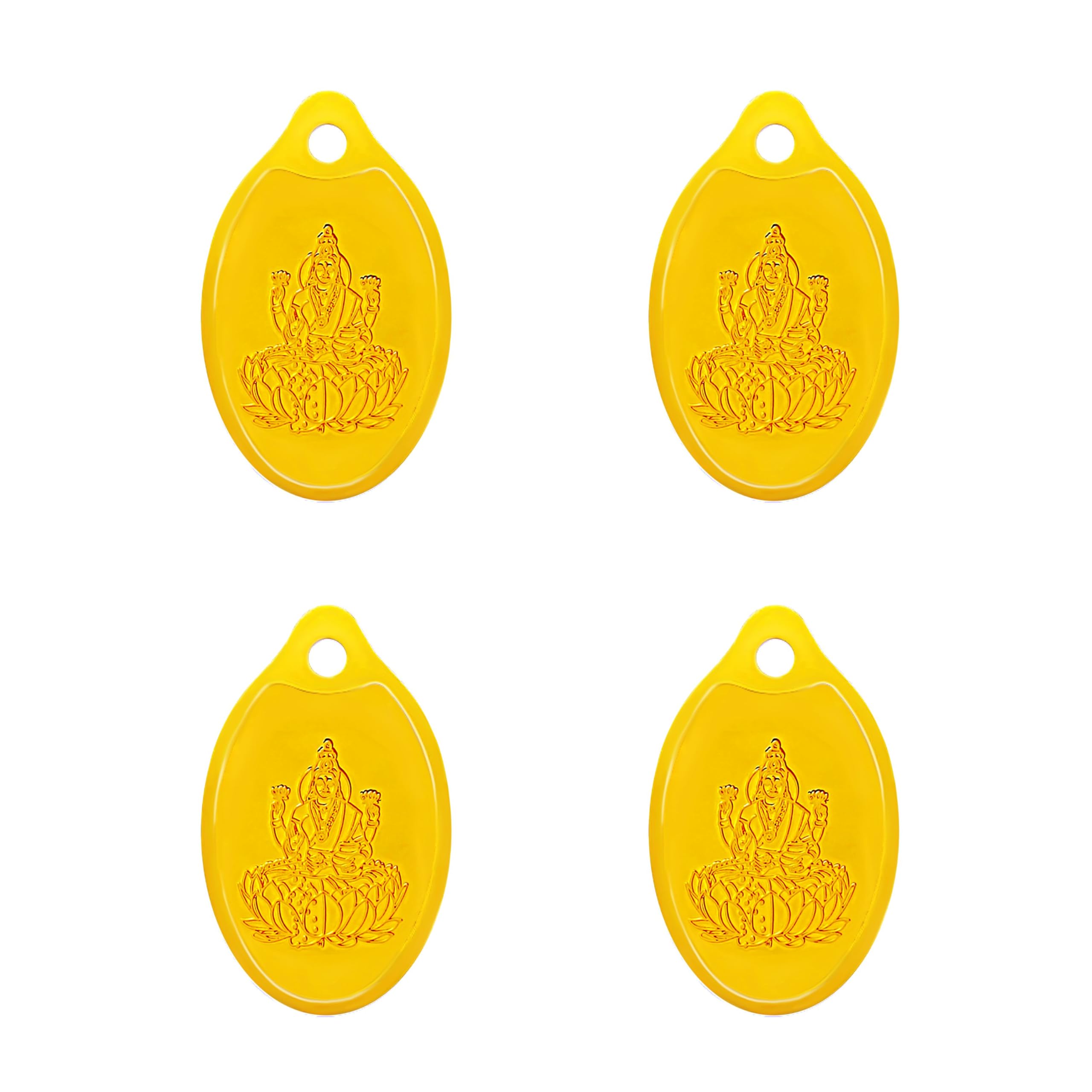 Swarnavarsham 24K (999) Combo Gold Oval Lakshmi Pendant 4 Gram (1gm each x 4 Pcs)