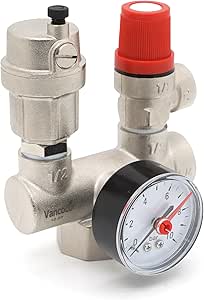 GBKDQQ Kesselsicherheitsgruppe DN25/3 Bar - Messing Sicherheitsventil Für Heizung