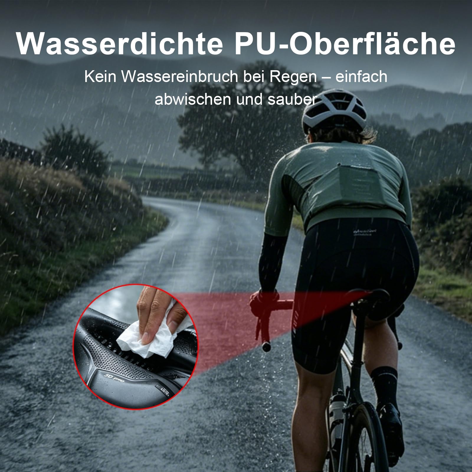 Sella Bici Comoda in Gel, Impermeabile Ammortizzante, Sedile Bici Unisex per Biciclette da Strada Mountain Bike