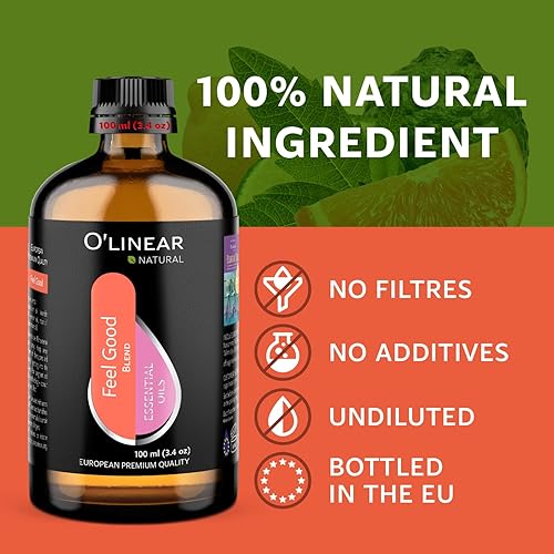 Miniatura 5 de Mezcla de aceite esencial de aromaterapia prémium para sentirse bien, aroma feliz y relajante de 3.4 onzas líquidas para difusores para el hogar,