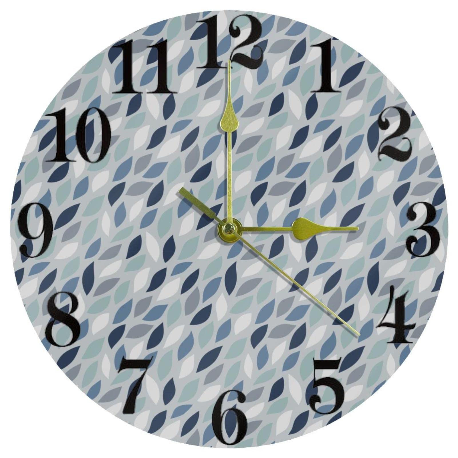 Horloge murale de cuisine fleur bleue à quartz pour la maison