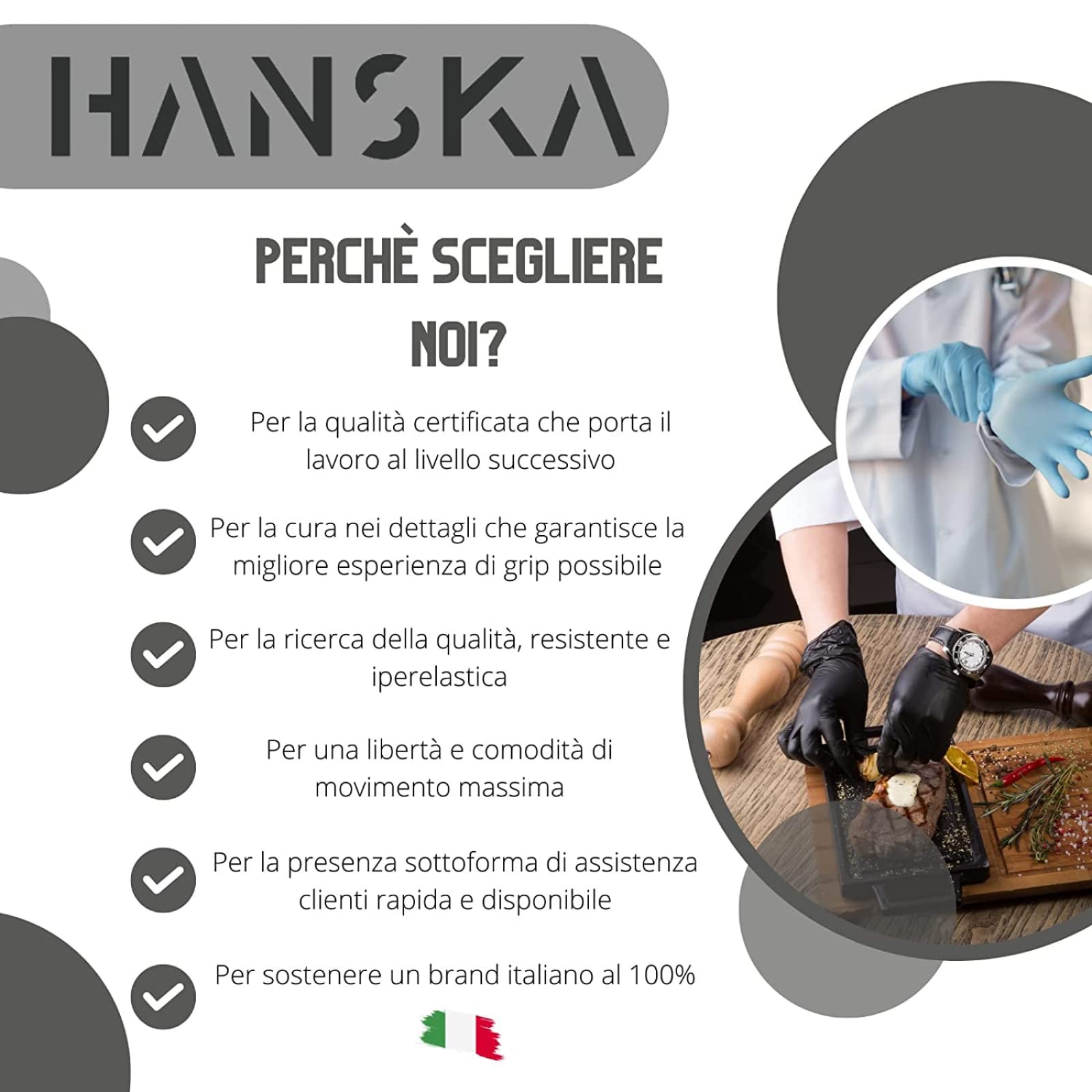 HANSKA Jednorazowe Rękawice Nitrylowe Czarne - Jednorazowe i jednorazowe - Oburęczne - Niesterylne - Podstawa gumowa - Nadaje się do zastosowań medycznych, Manipulacja żywnością (1000, M)