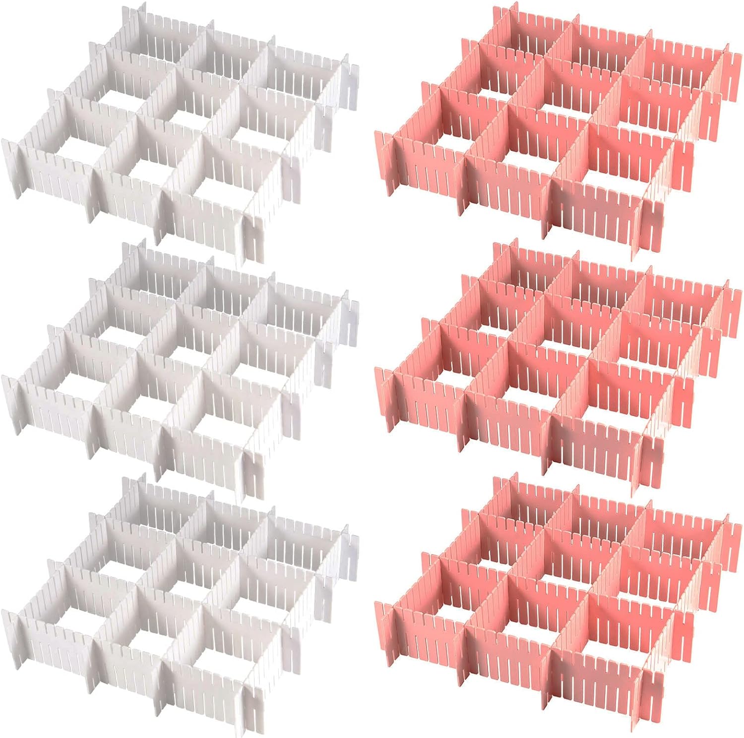 MUKCHAP 72 Pieces DIY Plastic Grid Drawer Organizer, 12.6