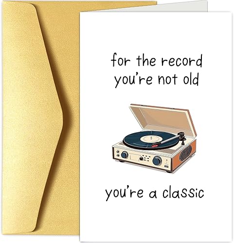 Miniatura 1 de Chenive Divertida tarjeta de cumpleaños de vinilo para él y ella, tarjeta de cumpleaños vintage para papá y abuelo, tarjeta de cumpleaños para