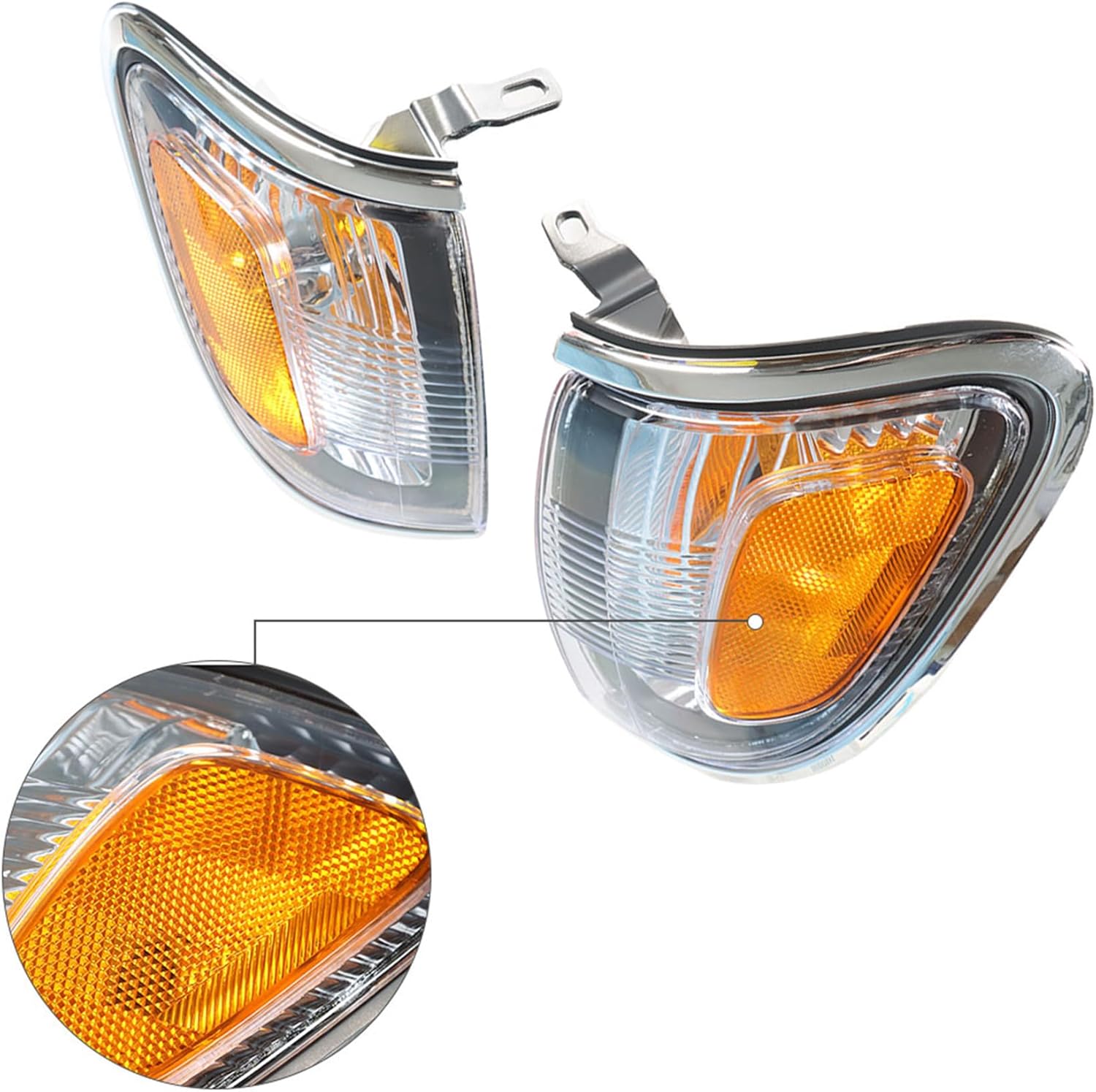 Silscvtt 1 Pair Front Turn Signal Lights Replacement for Toyota Tacoma 2001-2004 Right and Left Side Marker Lamps 8161004080 8162004080