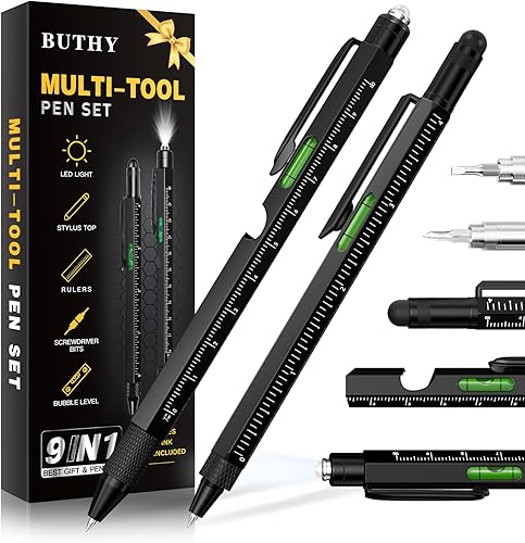 Regalos para hombres, bolígrafo multiherramienta 9 en 1, gadgets para hombres, regalos para Navidad, regalos para hombres para hombres, regalos para