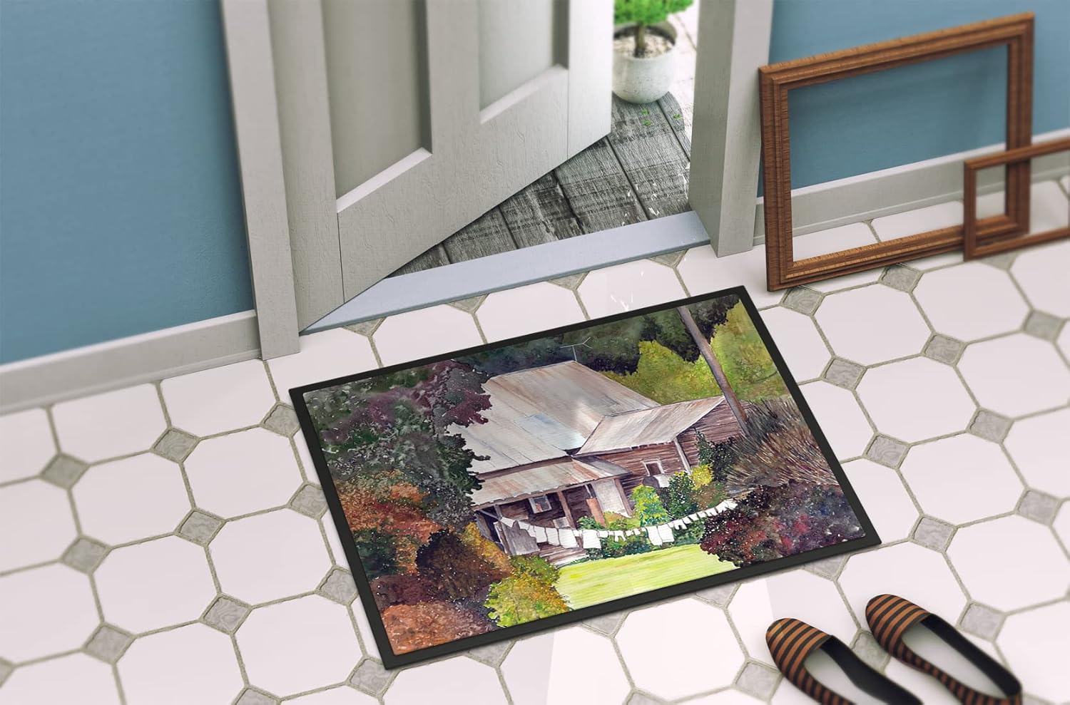 Caroline's Treasures 8741MAT Wash Day Doormat 18x27 Front Door Mat Indoor Outdoor Rugs for Entryway, Non Slip Washable Low Pile, 18H X 27W