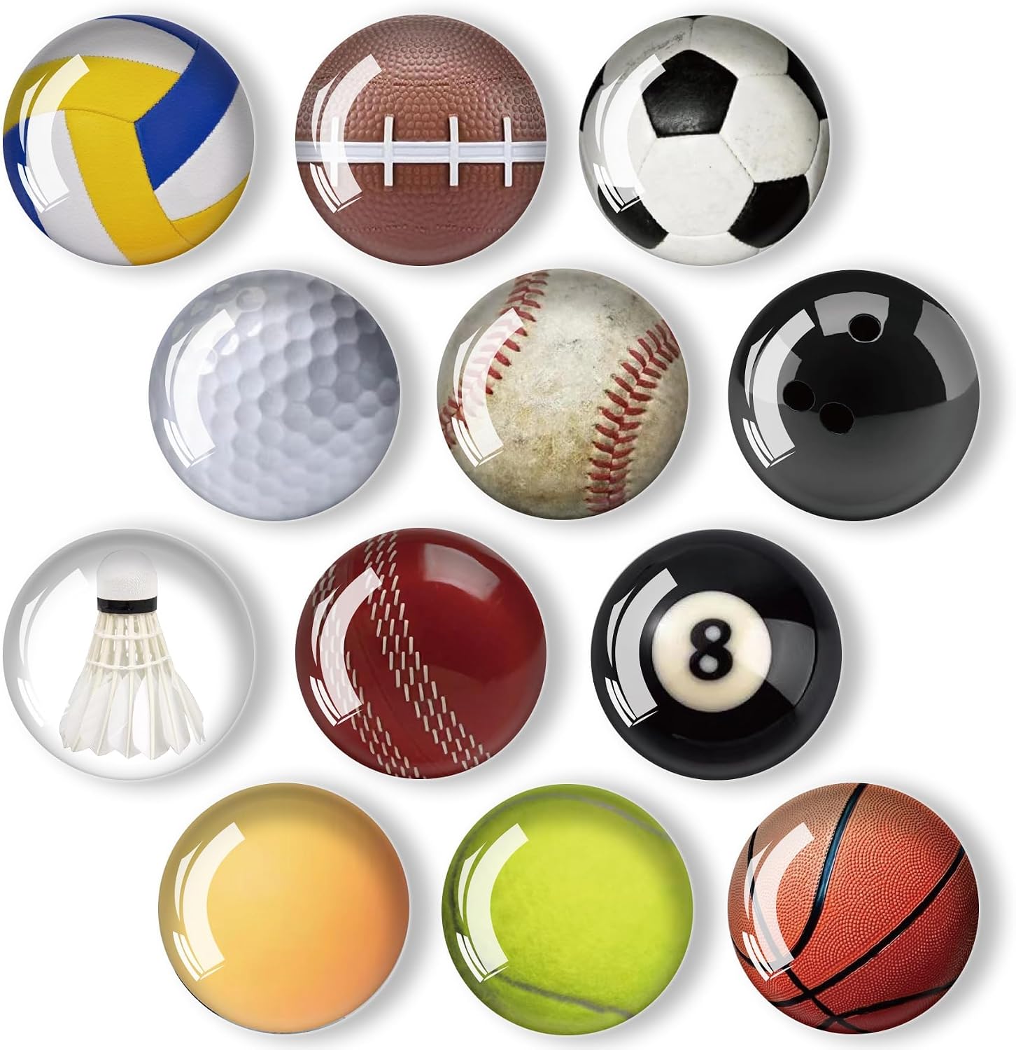 Scratch-Safe 3D Art Refrigerator Magnets (12 PCs) with Reliable Hold, Multi-Purpose Decorative Glass Fridge Magnets for Whiteboard, Cabinet, Office, and Kitchen, Ideal for Photo Displays-Sun Moon Sea