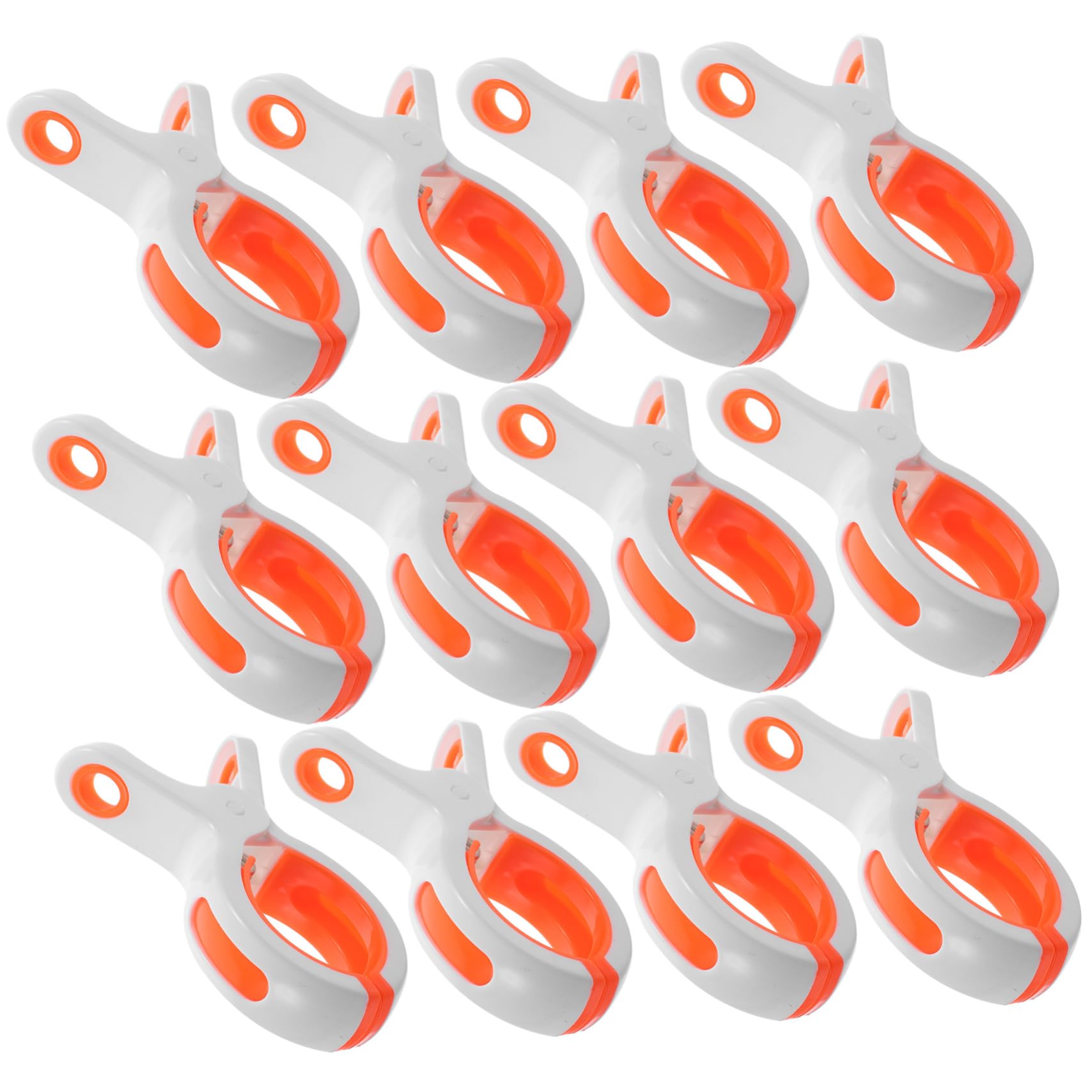 PRETYZOOM Lot de 12 Pinces à Serviettes en Plastique Abs Blanc pour Chaise Longue, Clips de Fixation Solides et Anti-Vent, Accessoires Portables pour Serviettes de Plage