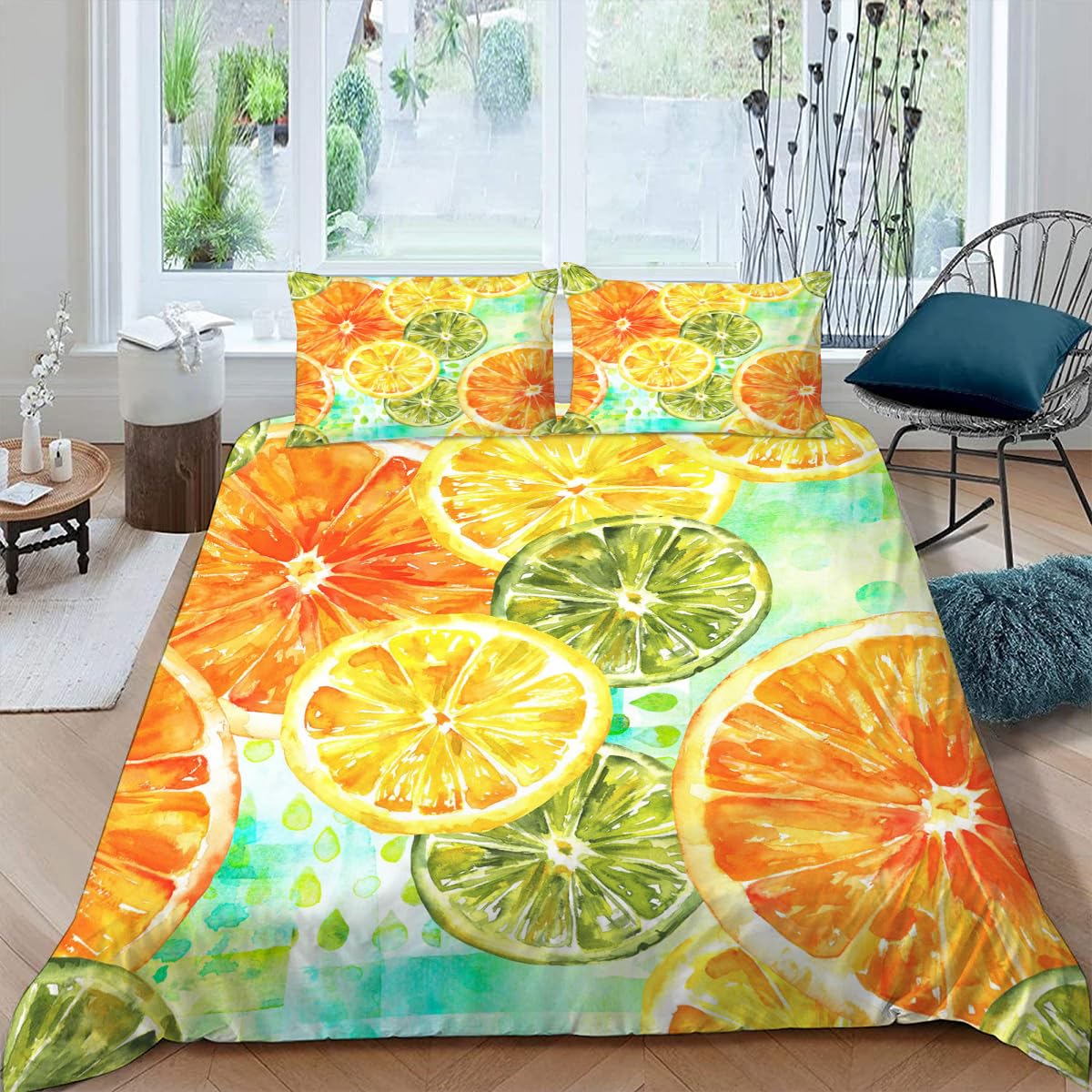 Housse de couette 240x260cm orange hypoallergénique et douce contre les nuits fraîches