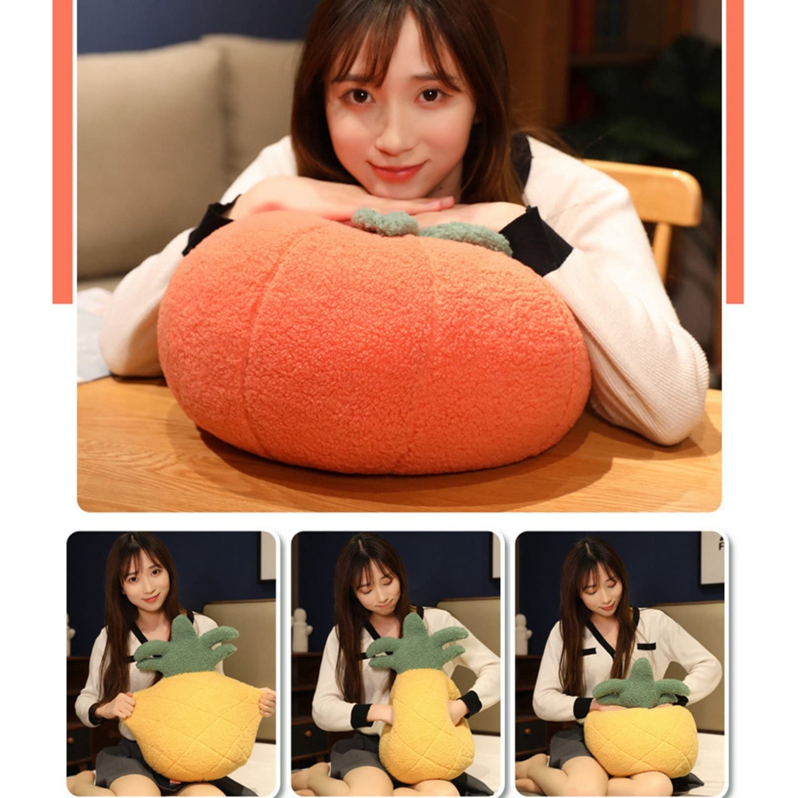 Amazon.co.jp: ぬいぐるみ 果物 みかん 35cm おもちゃ ネックピロー