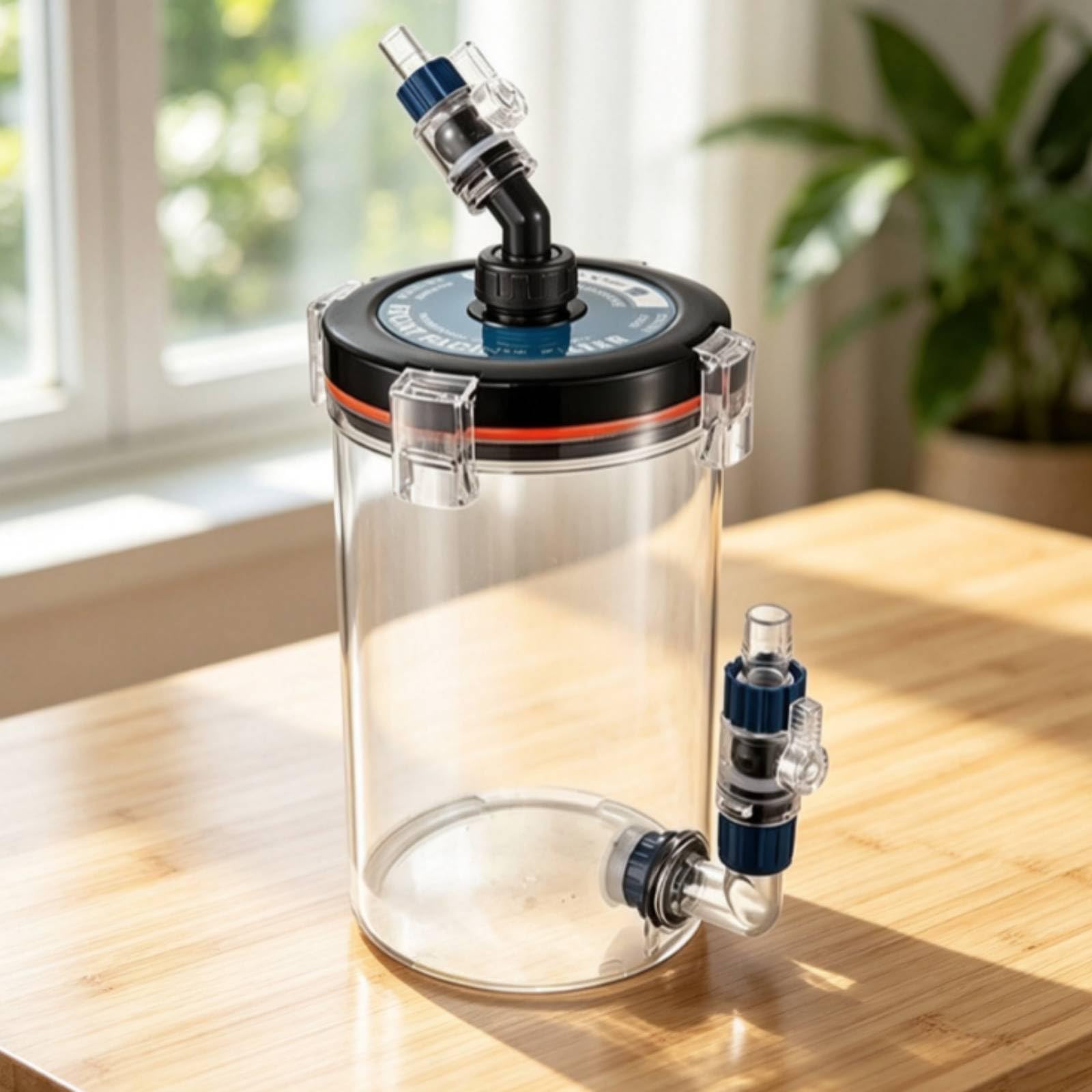 Préfiltre D'aquarium Transparent Préfiltre avec Mousse Filtrante Biologique Canister Filtration pour Aquariophiles, Pré-Filtre Modèle C-240C/20 avec Connecteur