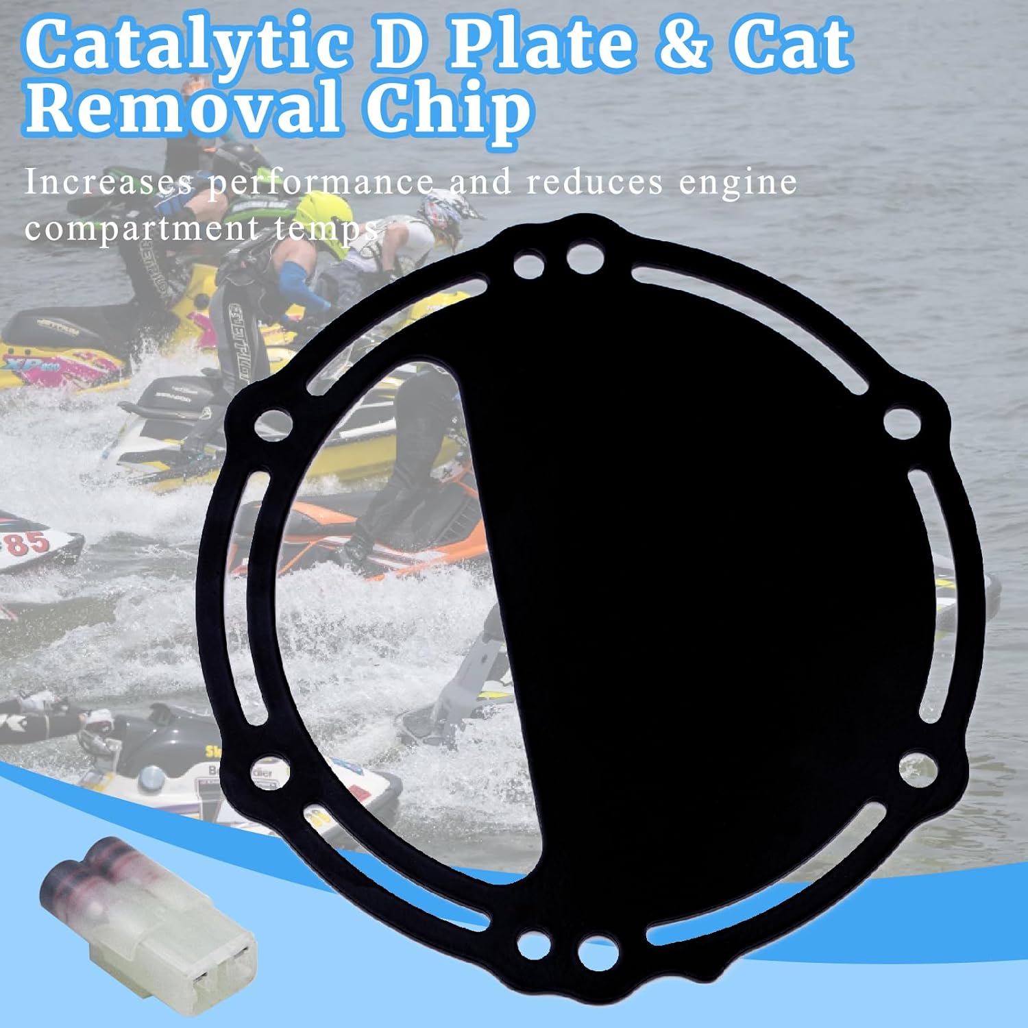 Catalytic D Plate and Cat Removal Chip Compatible with Yamaha GPR XL XLT 1200 Waverunner PWC 1200 PV 66V Temperature Sensor By-Pass Chip Compartment Temps Improve Performance Replace Watercraft Parts