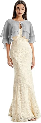 Miniatura 3 de Soft Chiffon Shawls and Wraps for Evening Dresses Sheer Wedding Shawl Wrap Scarves for Bridal Capelets Cape Cover Up