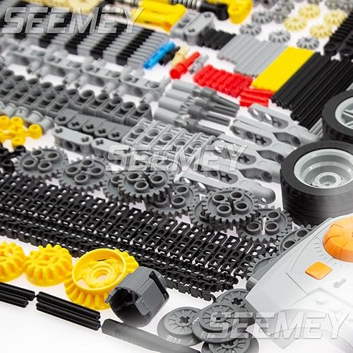 Vista 6 de SEEMEY Kit de función de potencia de 32 piezas y 844 pines-engranajes-ejes, compatible con piezas Lego-Technic