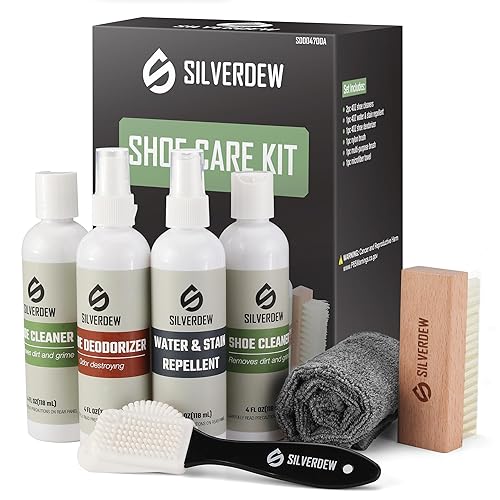 7PCS Shoe Cleaning Kit, 2 Bottles Shoe Cleaner, Deodorizer, Protector