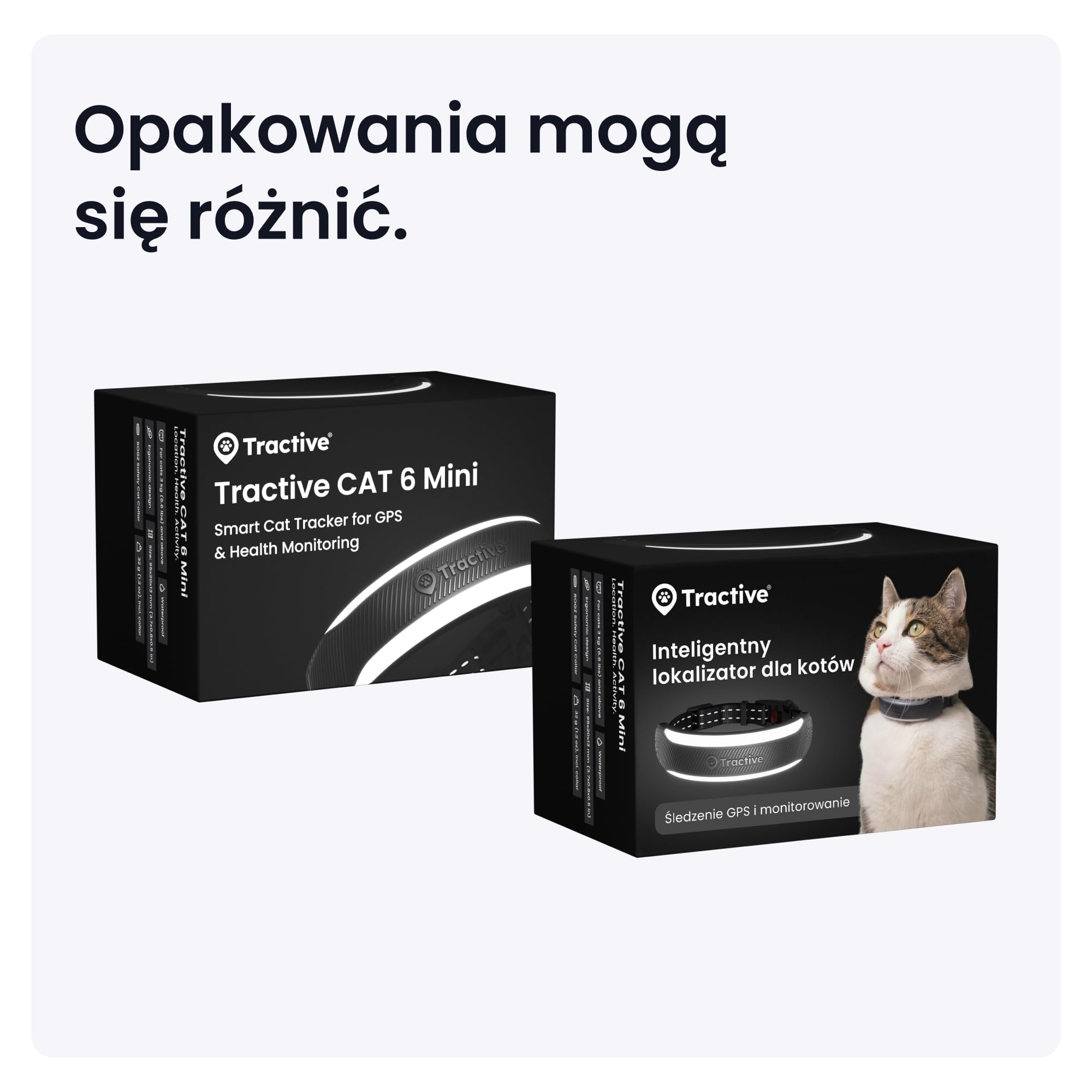 Tractive Inteligentny lokalizator GPS dla kotów Mini | model 2026 | lider na rynku | lokalizacja na żywo | ostrzeżenia zdrowotne i wartości witalne | zamknięcie bezpieczeństwa | zintegrowana obroża