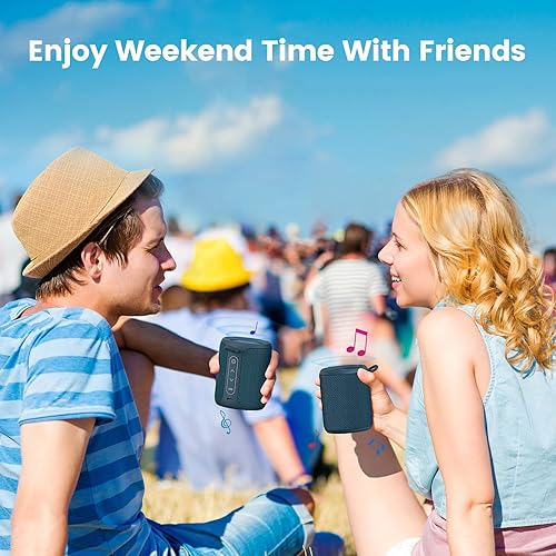 Miniatura 7 de Altavoz Bluetooth inalámbrico, IP67 impermeable y a prueba de polvo altavoz portátil con luces, sonido estéreo fuerte de 15 W, batería de 2500 mAh