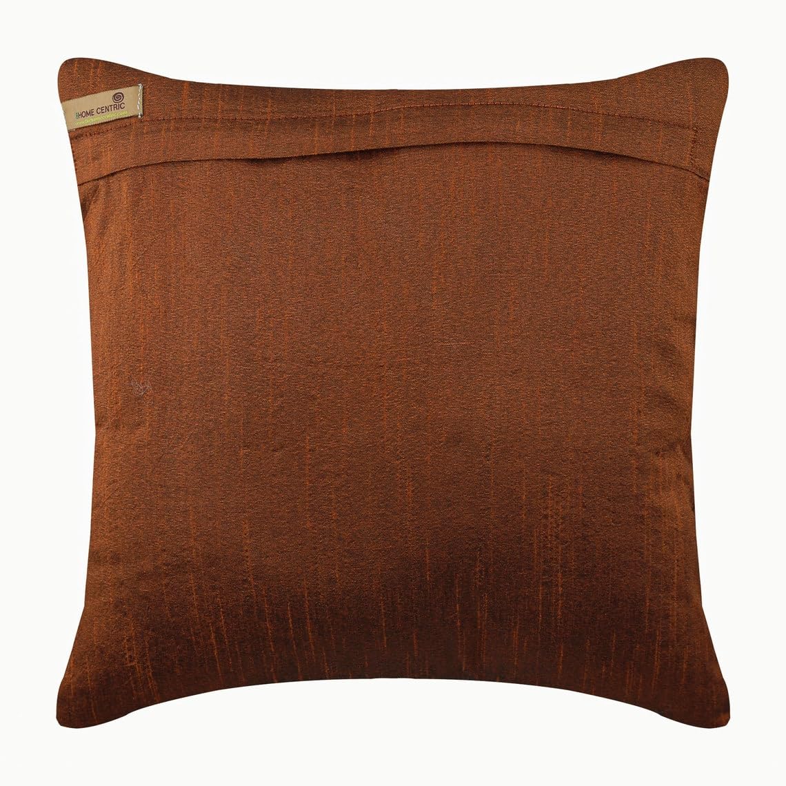 The HomeCentric Arancia Set di 2, 60x60 cm Art Silk Fodera Per Cuscino, Grata, Traliccio, 3D, Paillettes Impreziositi, Trama Seta Federa Divano, Moderno Marocchino Federe - Orange Terracota