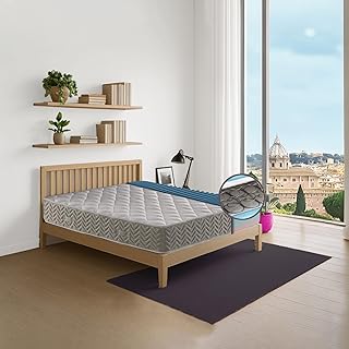 GEEMMA s.r.l. Matratze mit fester Einzelfederung, 90 x 200 cm, orthopädisch, umdrehbar, feste Seite/halbstarr, Massage, Höhe 21 cm, gegen Rückenschmerzen, antiallergischer Stoff – Modell Massage 21