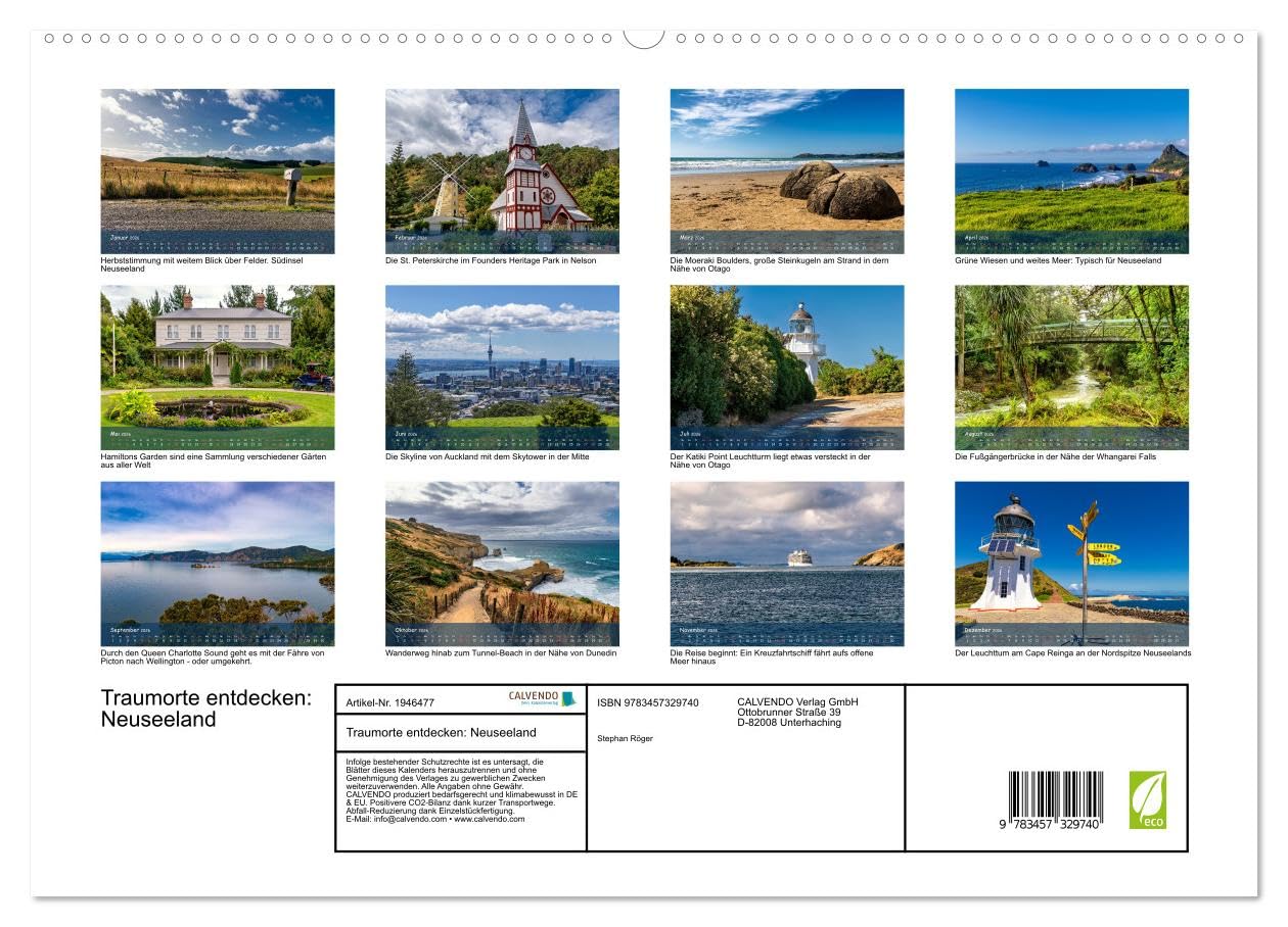 Traumorte entdecken: Neuseeland (hochwertiger Premium Wandkalender 2026 DIN A2 quer), Kunstdruck in Hochglanz: Spannende Orte am Ende der Welt erleben.