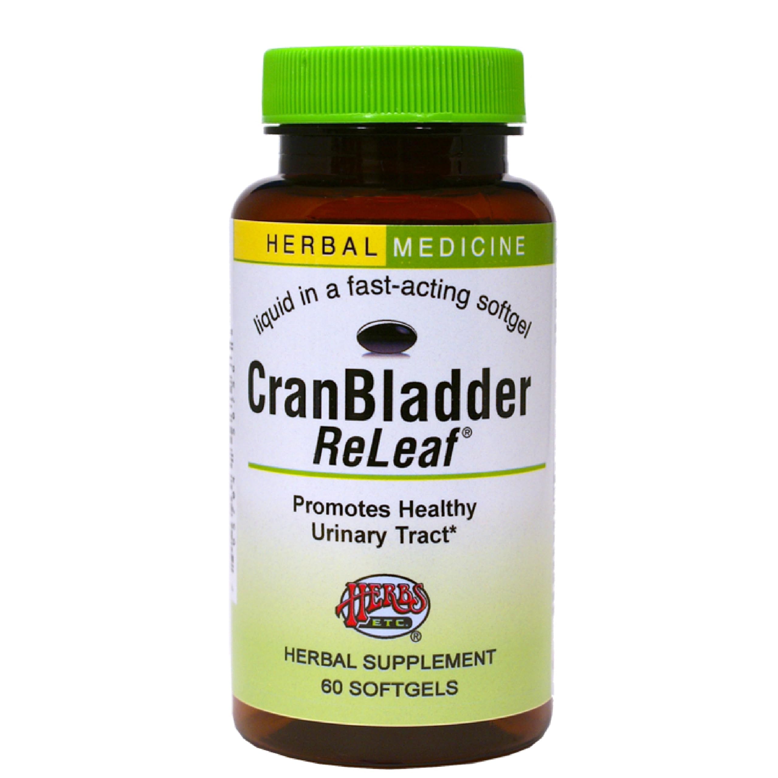 Herbs Etc. CranBladder ReLeaf Softgels - Bladder Health Support - Natural Supplement Formula to Aid Urinary Health & Comfort - Optimal Urinary Support with Cranberry - 60 Softgels (60 Servings)