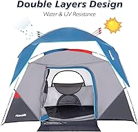 Vista 6 de Tienda de campaña para acampar, tienda de campaña fácil de instalar para 4 personas que viajan al aire libre, azul claro