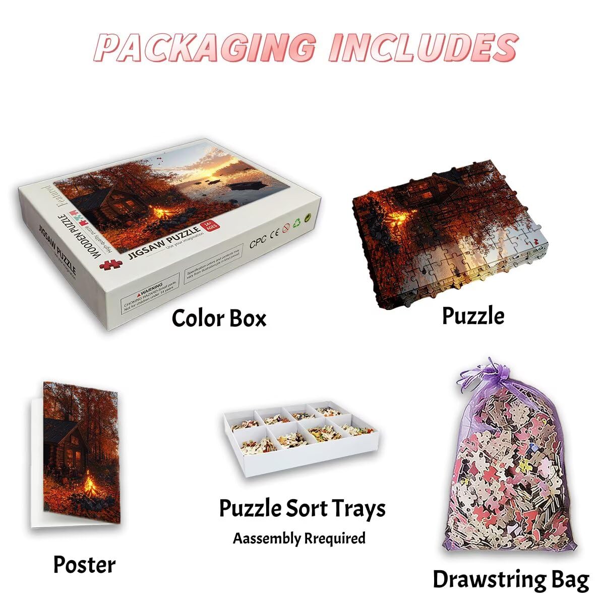 Puzzle 4000 Pezzi Foresta, Puzzle Cabina per Adulti, Puzzles in Legno Intrattenimento Creativo, Divertimento, Puzzles Educativi Classici con Confezione di Alta Qualità Idea Regalo Donna Decor -2988