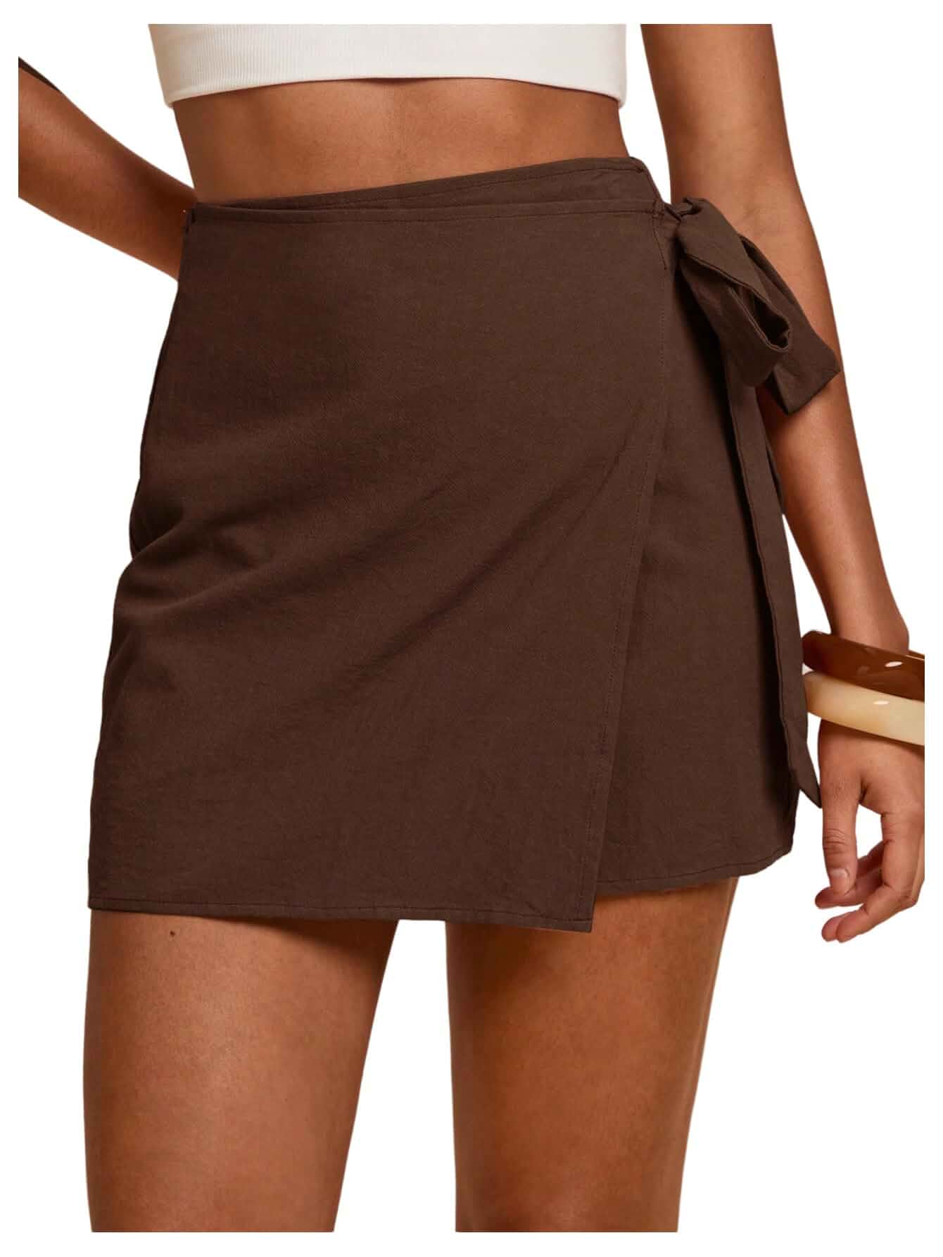MakeMeChic Women's Wrap Mini Skirt Summer Boho Skirts | Tropical, Beach Vacation Outfits, Short Skirt, Coverup