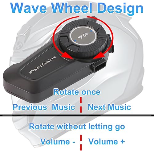 Miniatura 3 de Auriculares Bluetooth para casco de motocicleta, auriculares de esquí impermeables con cancelación de ruido, auriculares inalámbricos ultrafinos que