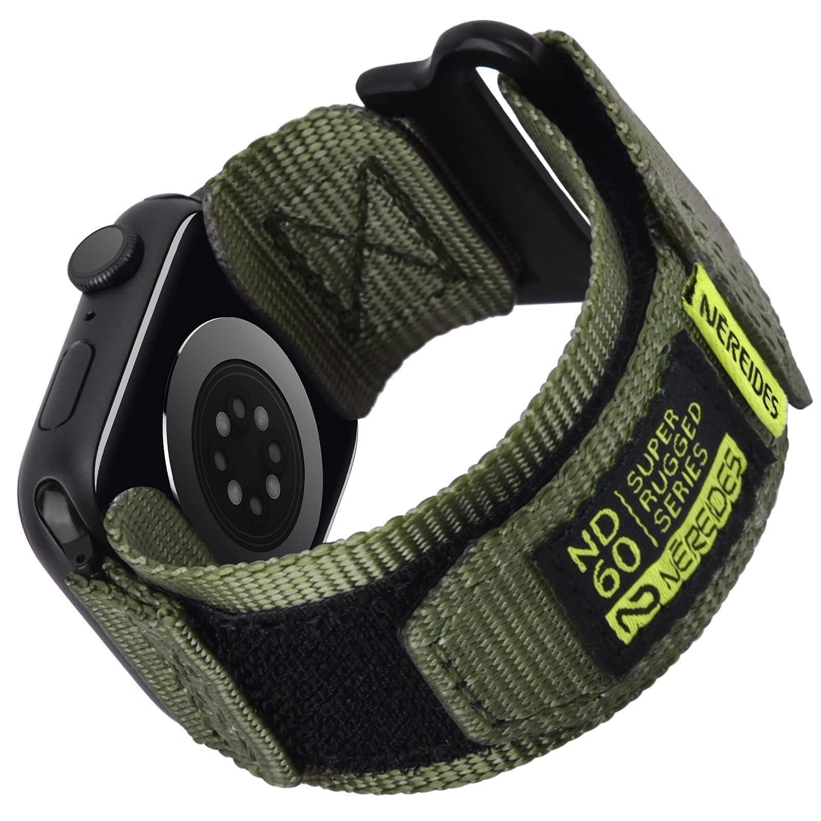 Nereides Rugged Nylon Band Compatible with Apple Watch Ultra 4/3/2/1 (49mm), Series 12/11/10/9/8/7/6/5/4 & SE3/SE2/SE (46mm 45mm 44mm), Tactical Sports Strap for Men (L, Army Green) — Amazon image 22