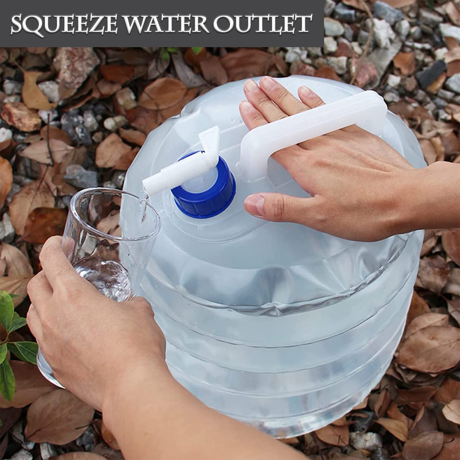 Contenedor de agua plegable, 3L/5L/8L/10L/15L, contenedores de agua para camping sin BPA con grifo, transportador de agua para camping, cubo de agua portátil y plegable para uso al aire libre, picnic
