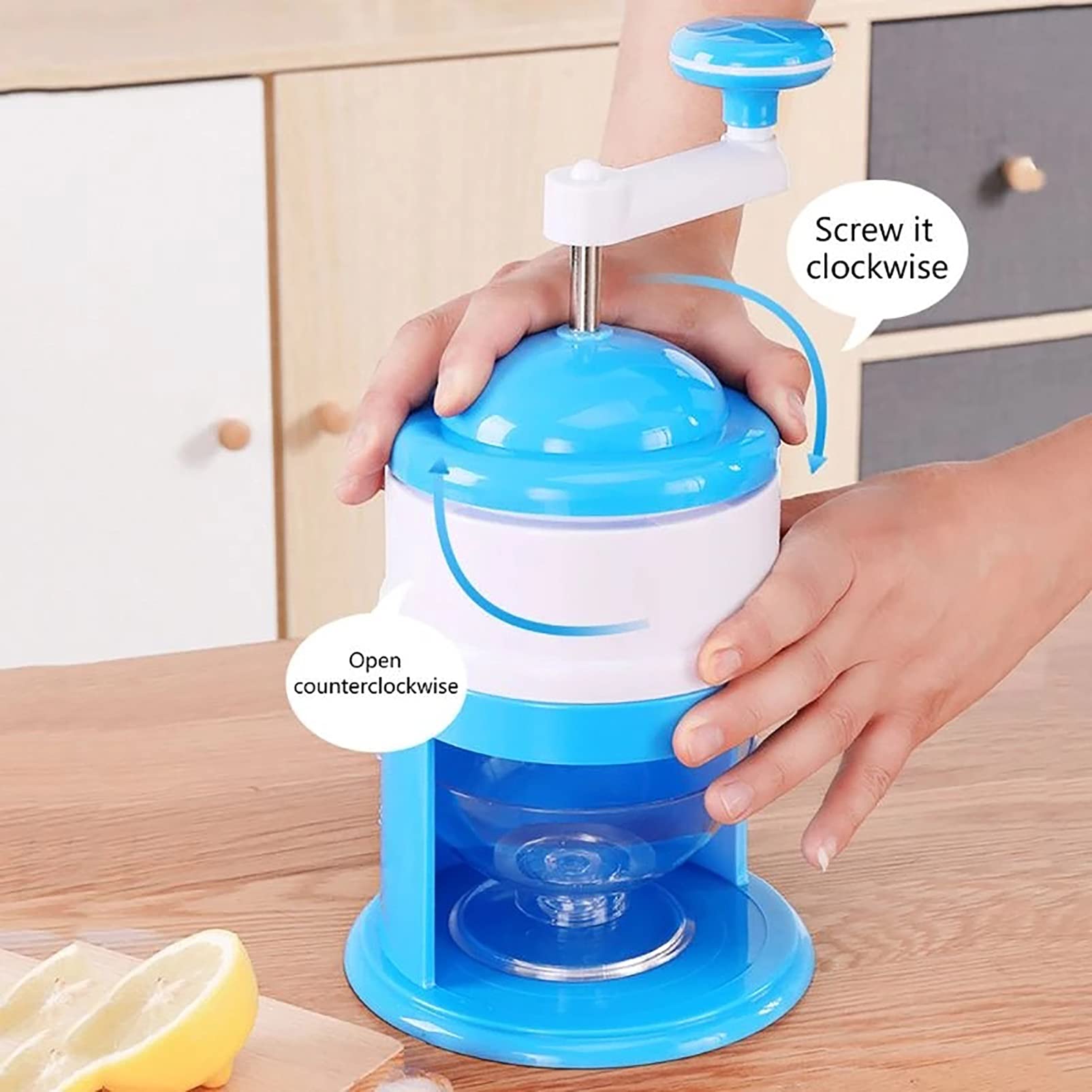 Slush-Maschine, tragbare Slushie-Maschinen und Schneekegelmaschine BPA-freier Eisrasierer Crusher Handheld Handstyle Schnee Manuelles Zerkleinern von Eismaschine Schneekegelmacher