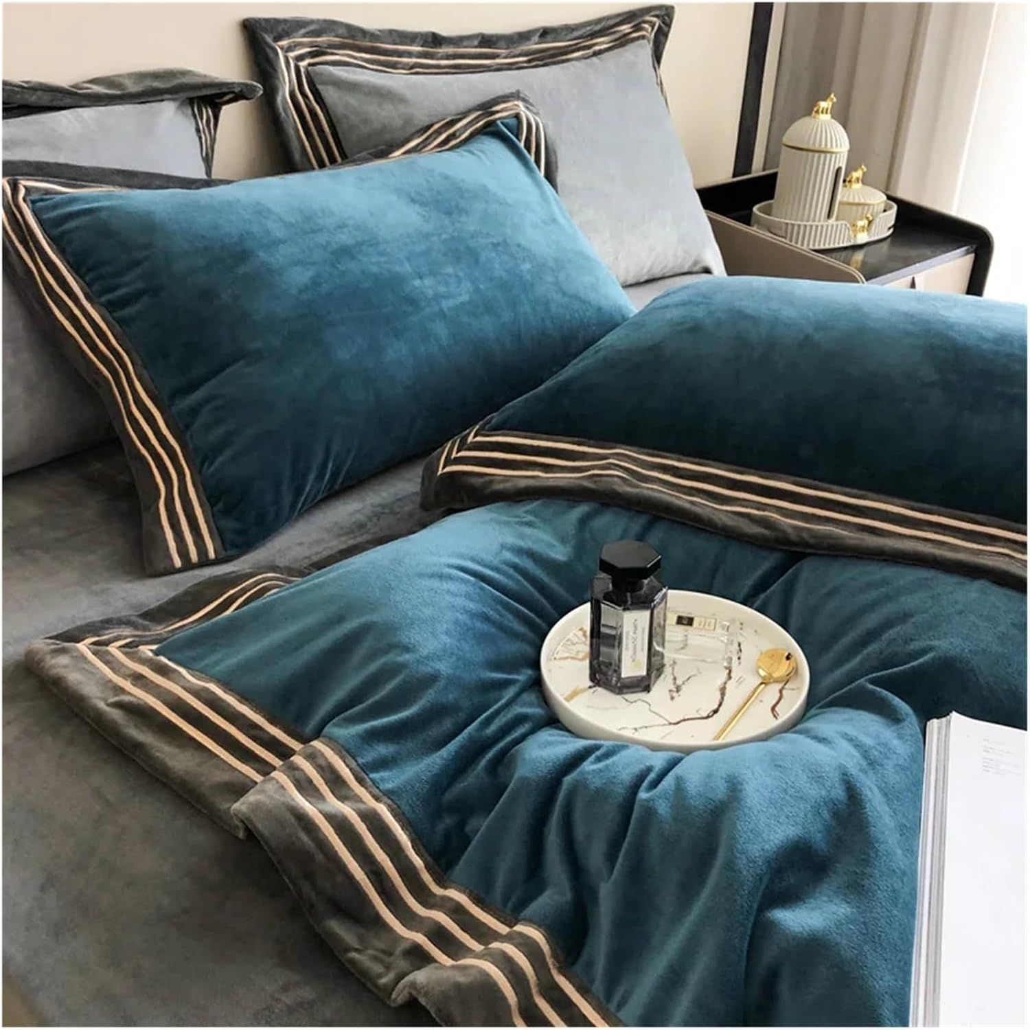 Milk Cashmere Bedding Sets Bed linens Bed Cover Duvet Cover Flat/Fitted Sheet Pillowcase 4pcs,Bed