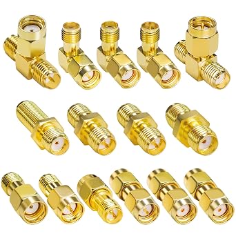 15PCS SMA Adapter Set RP SMA Male Female Coaxial Connector Antenna Converter Coupler for WiFi Aerial/Radio Extension Cable