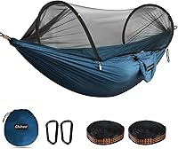 Vista 9 de Chihee - Hamaca ultraligera de camping para viajes, con red emergente, capacidad de carga de 299 kg, de nailon paracaídas transpirable y de secado