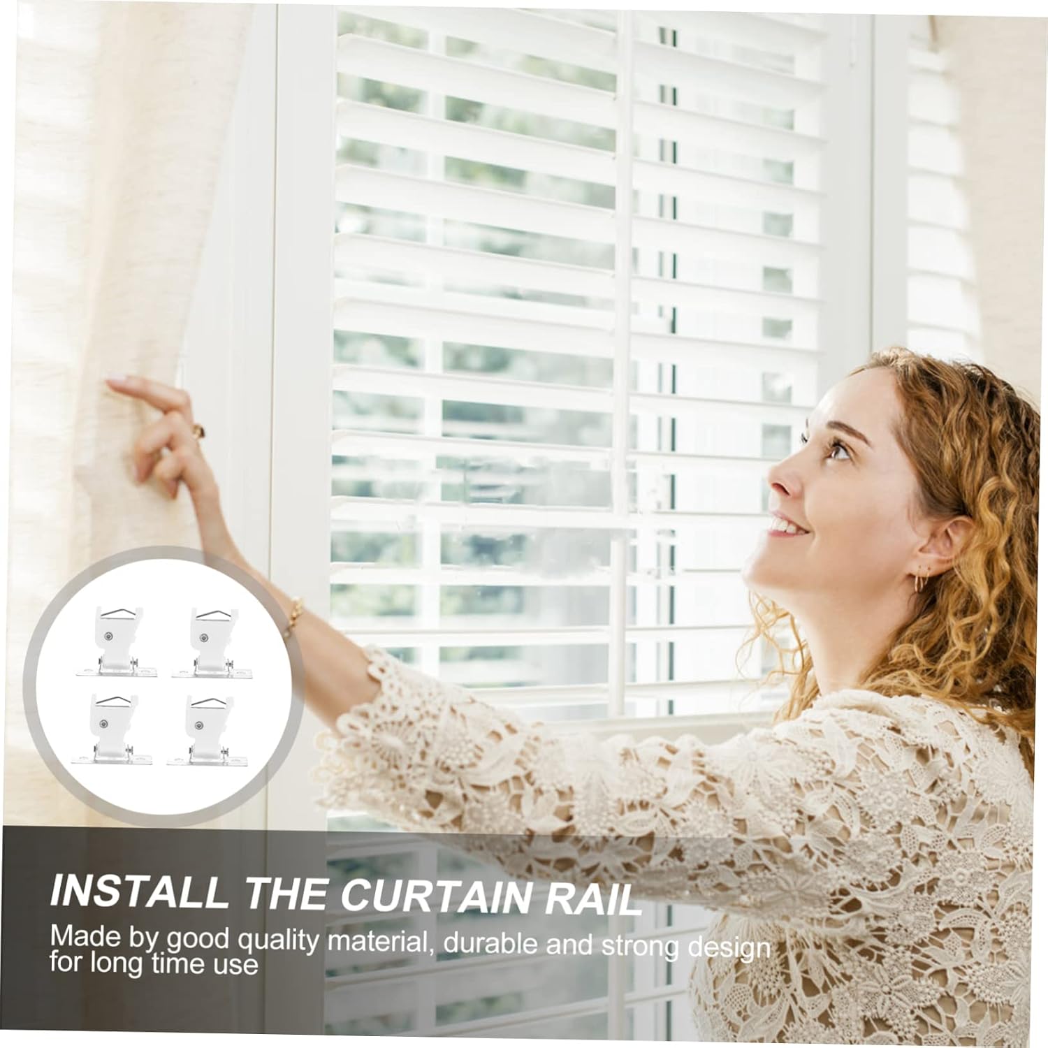 Amosfun 8sets Curtain Cord Locks Easy to Install Accessories for Roman and Window Blinds Household for Cord Management