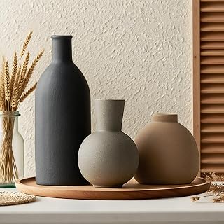Ceramic Vase Set of 3, Vases Home Decor