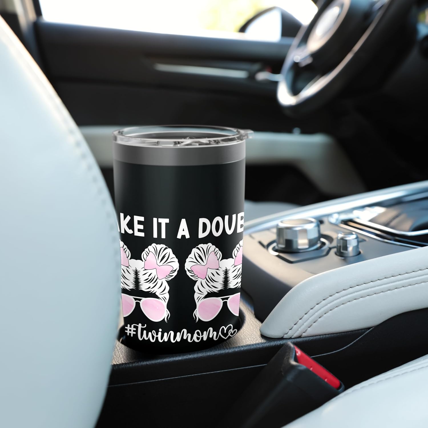 Make It A Double Twin Mom Of Twins Twin Mama Twin Mother Stainless Steel Insulated Tumbler - Image 6