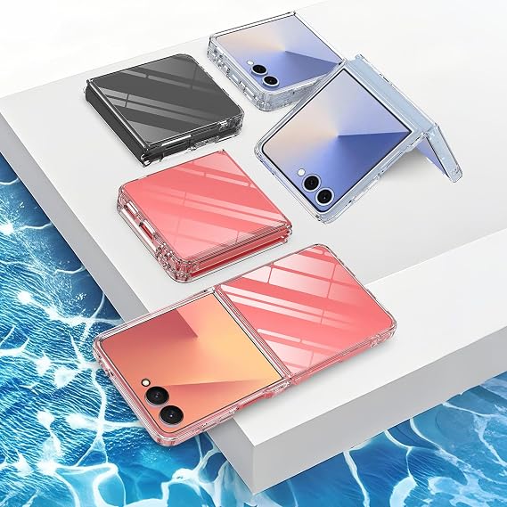 Case for Samsung Galaxy Z Flip 7 5G,Slim Phone Case with Screen Protector,Yellowing Resistant Shockproof Protective Bumper Cover for Galaxy Z Flip 7 2025,Transparent