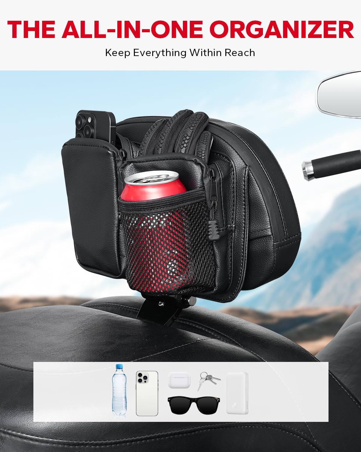 Amazicha Rider Driver Backrest, Detachable Driver Backrest, Adjustable Plug-in Rider Backrest Fit for Harley Davidson Touring Road King Electra Glide Road Glide Street Glide 1997-2024, Gloss Black