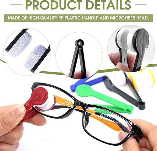 Miniatura 3 de 20 mini lentes de sol, limpiador de gafas de microfibra, herramienta de limpieza de cepillo limpiador de anteojos, herramienta de limpieza suave