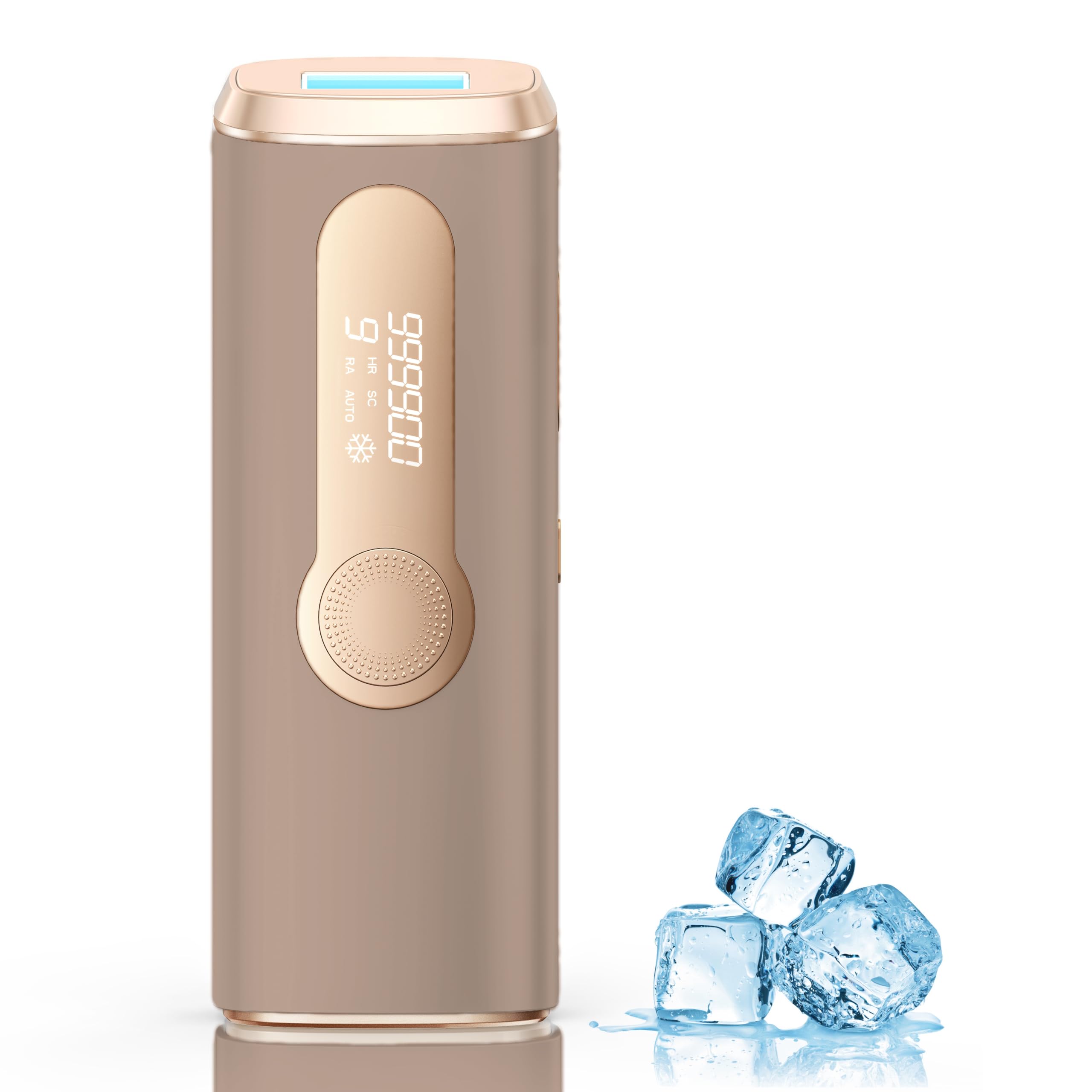 Haarlosy IPL Épilateur Lumière Pulsée de Refroidissement, 999,900 Flashs Épilateur Laser avec 3 en 1[HR/SC/RA] pour Femme & Homme, 9 Niveaux Énergie Épilation Laser pour Aisselles, Gris Brun
