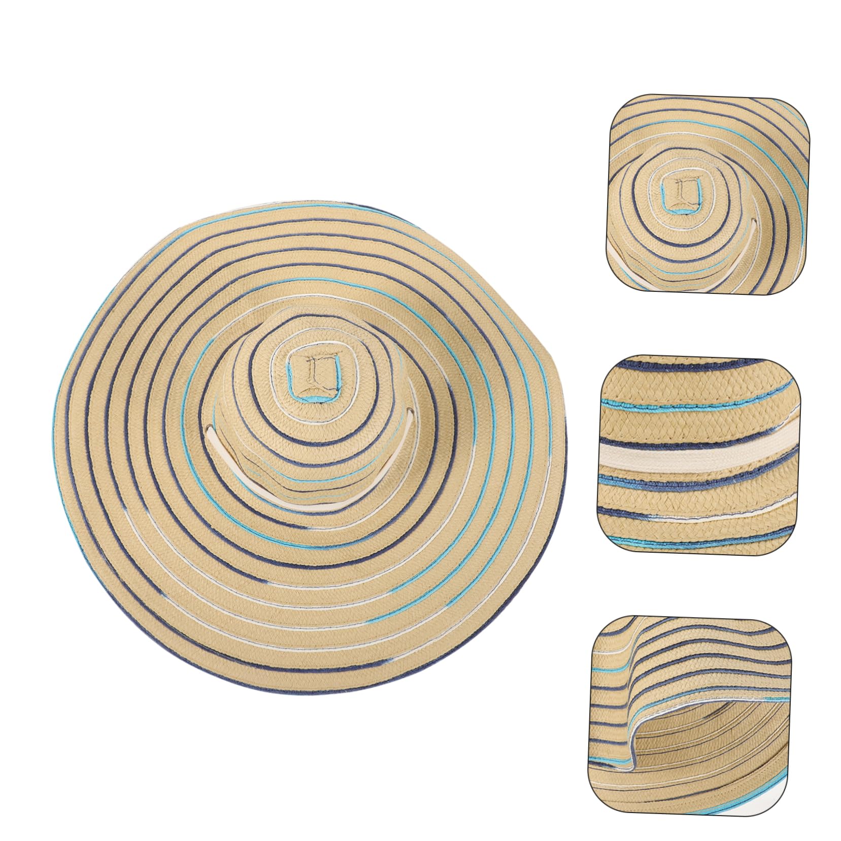 minkissy Chapeau Pare-Soleil Pliable à Large Bord en Paille pour Femme