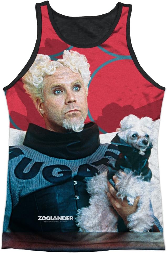 Zoolander Mugatu Mens Tank Top Shirt with Black Back (White, X-Large)