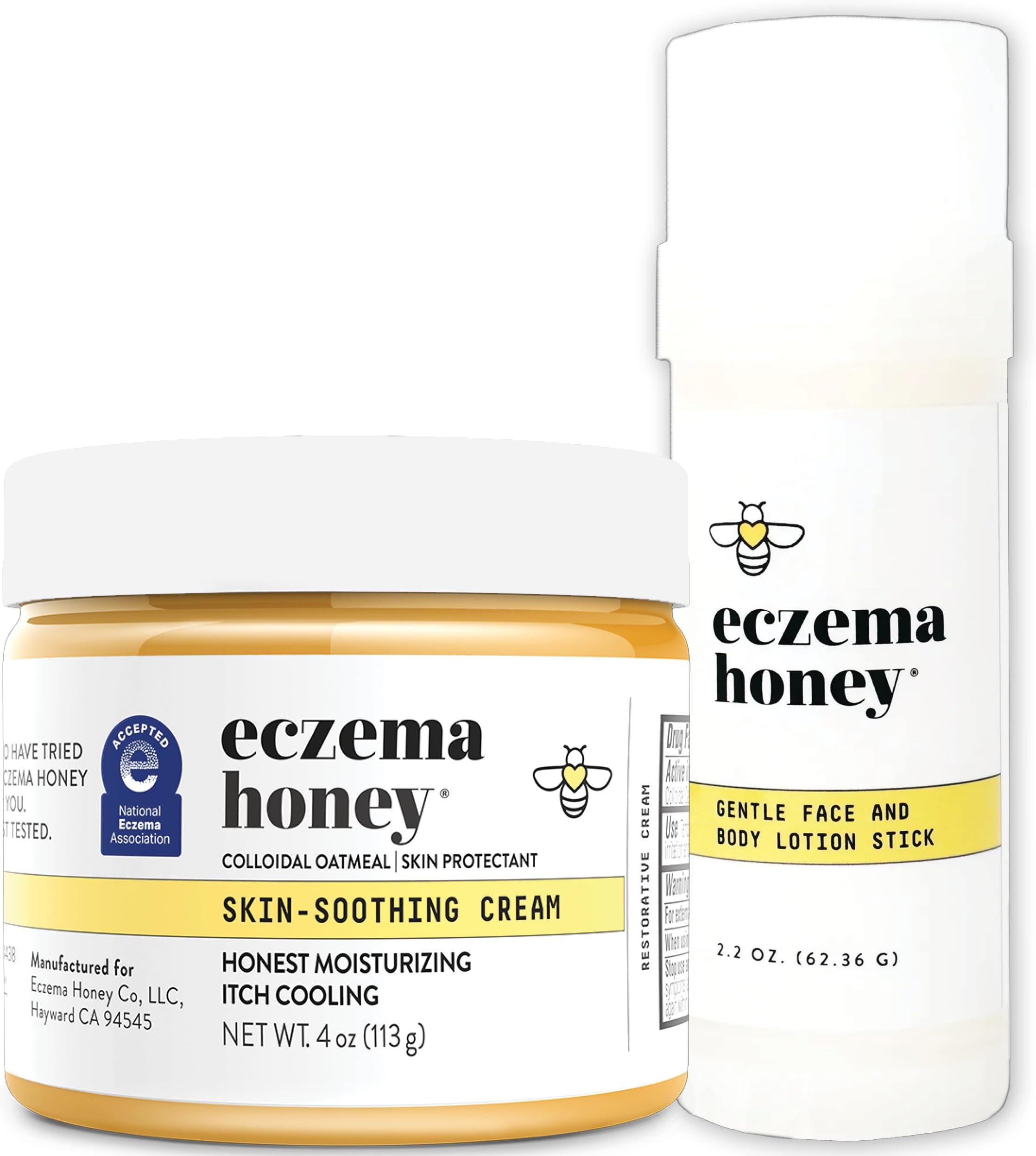 ECZEMA HONEY Original Skin-Soothing Cream & Face & Body Lotion Stick - Bundle for Sensitive & Dry Skin - Cruelty Free